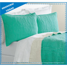 Grass Green Solid Polyester Ultrasonic Bedspread Set